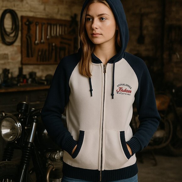 🏍️ Indian Motorcycle Hooded Zip Cardigan – Size S – Very Good Condition 🏍️ - Picture 2 of 13